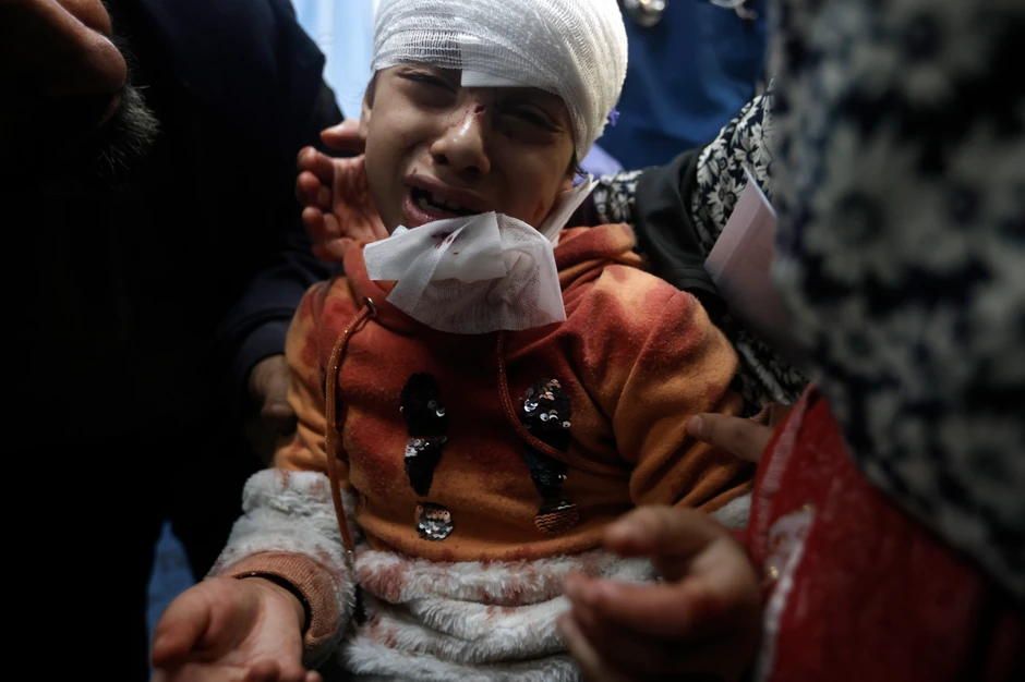 Ranjena palestinska devojčica u bolnici u Kan Junisu 18. decembra