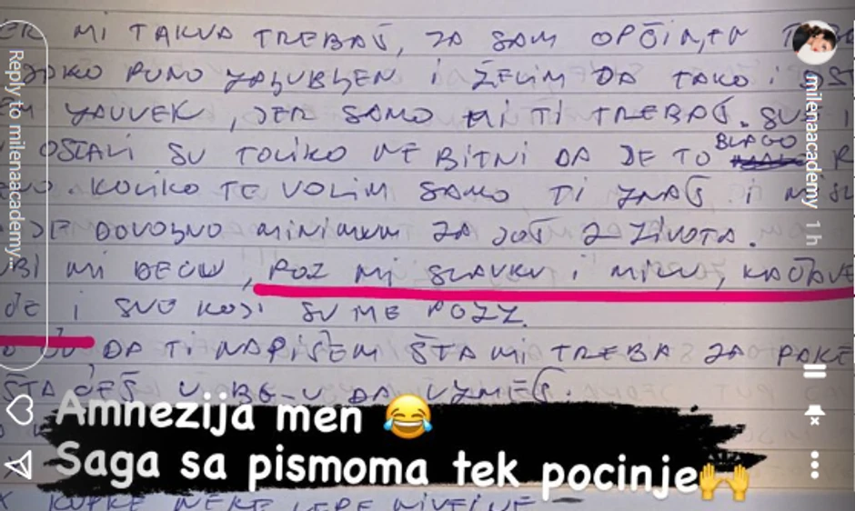 Milena Kačavenda objava