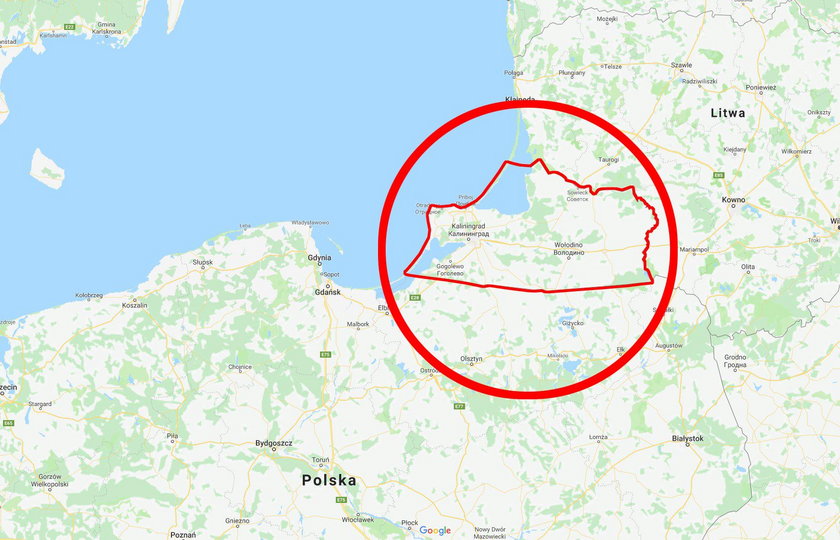 Kaliningrad city pinned on a map of Russia among other World cup 2018 venues