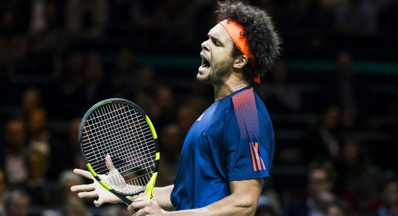 Jo-Wilfried Tsonga of France during the final match of the ABN Amro World Tennis Tournament in Rotterdam, on February 19, 2017