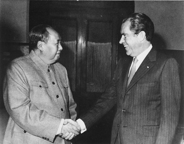 Przywódca Chin Mao Zedong i prezydent USA Richard Nixon w Pekinie, luty 1972 r.