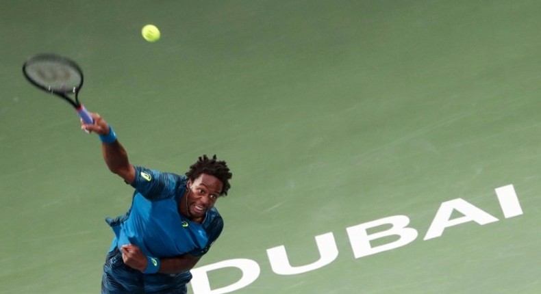 France's Gael Monfils, pictured on March 2, 2017, has a tear in his left achilles heel