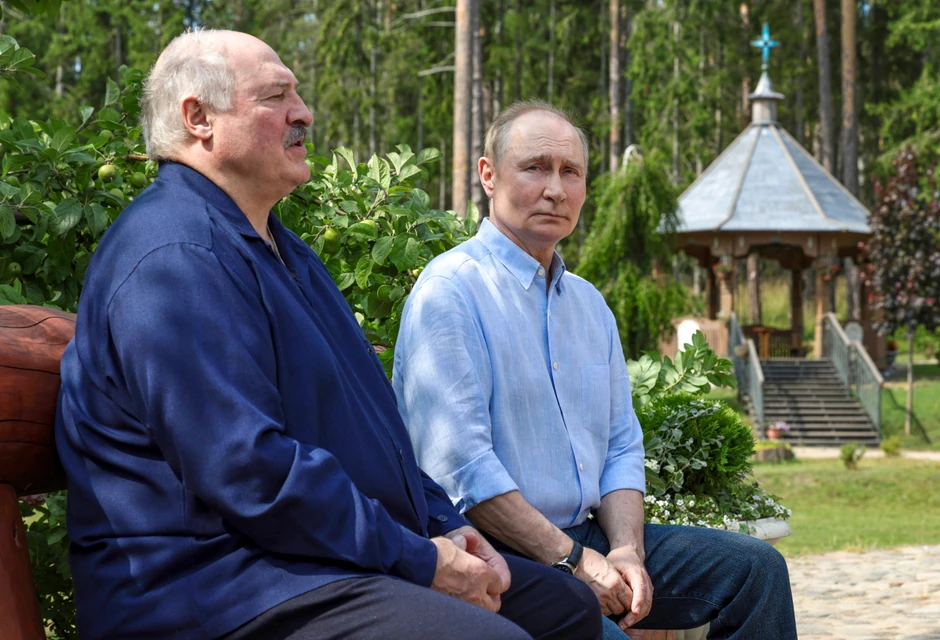 Vladimir Putin i Aleksandar Lukašenko na ostrvu Valam na jezeru Ladoga u Kareliji 1. avgusta
