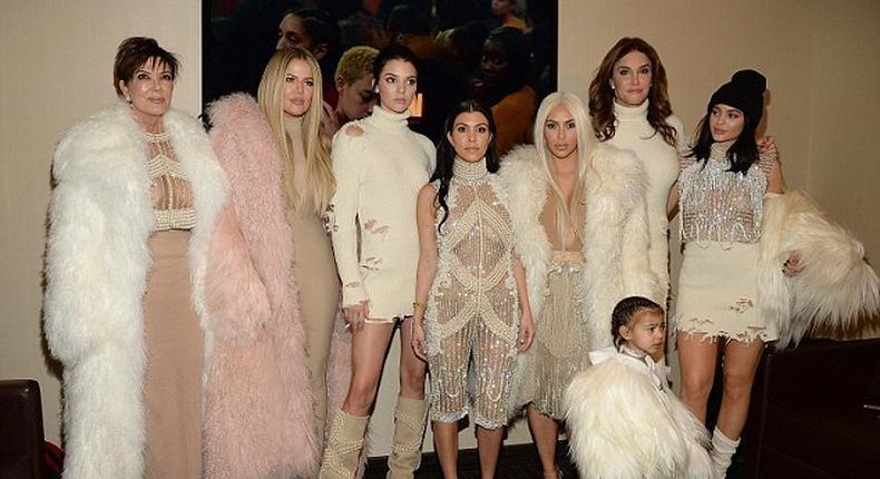 Kardashian-Jenner family came all out in bold Yeezy X Balmain looks for the Yeezy Season 3 showcase.