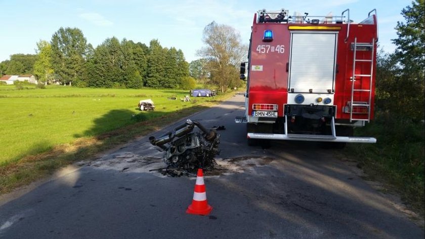 Śmiertelny wypadek na Podlasiu. Zmasakrowane ciała w porsche