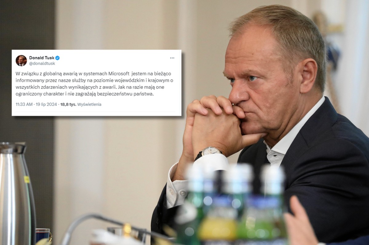 Donald Tusk odniósł się do awarii w systemach Microsoftu