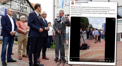 Szokujące sceny na konferencji PiS. Złapał działacza za spodnie, doszło do rękoczynów