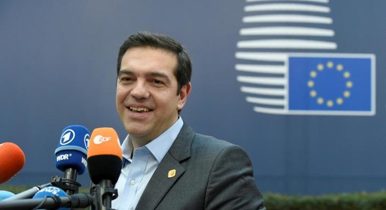 Greek Prime Minister Alexis Tsipras arrives for an EU leaders summit in Brussels on December 15