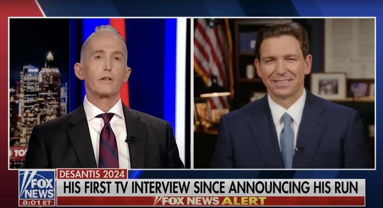 Trey Gowdy interviews Ron DeSantis after he announced he was running for president on Twitter.Fox News