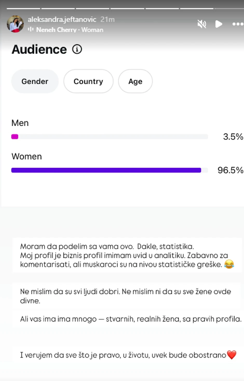 Aleksandra Jeftanović objava