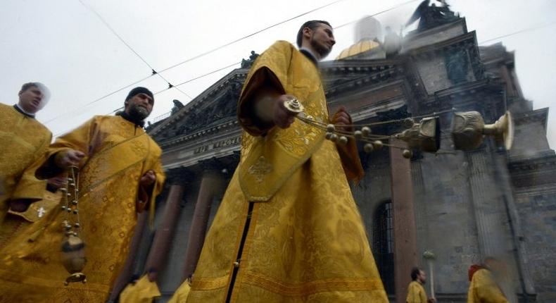 While most Russians say they are Orthodox Christians, only about five percent of the population regularly goes to church