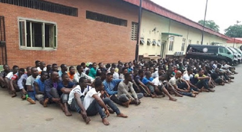 Suspected members of Badoo paraded by the Lagos State police recently