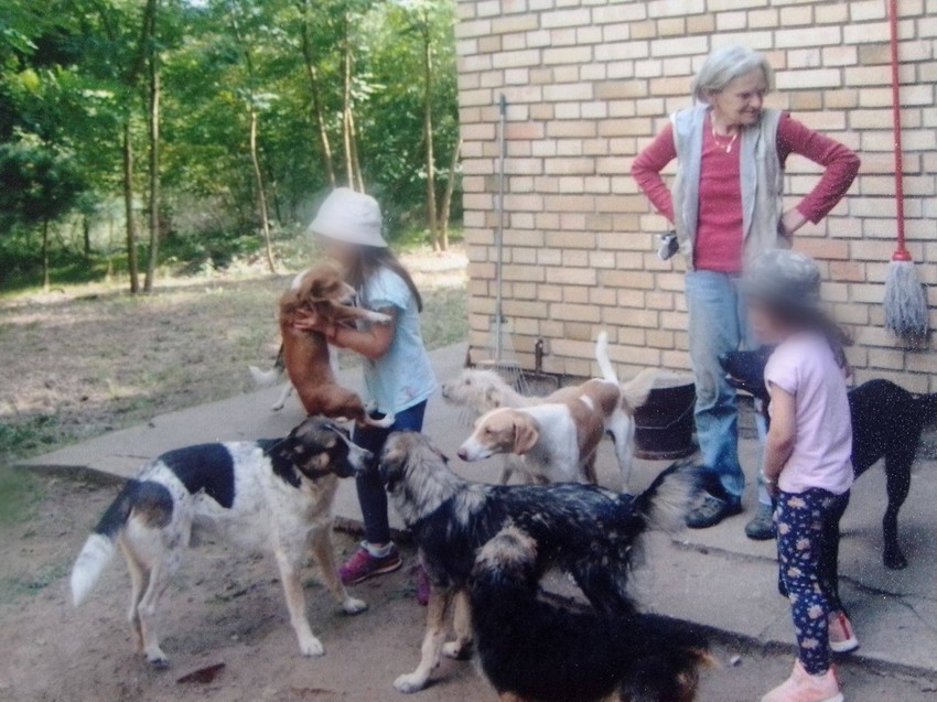 Devojčice se igraju sa psima