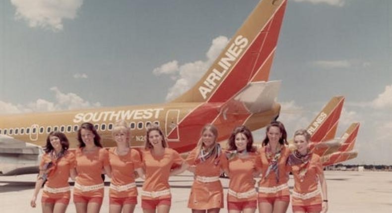 Southwest Airlines flight attendants in an undated historic picture.Southwest Airlines