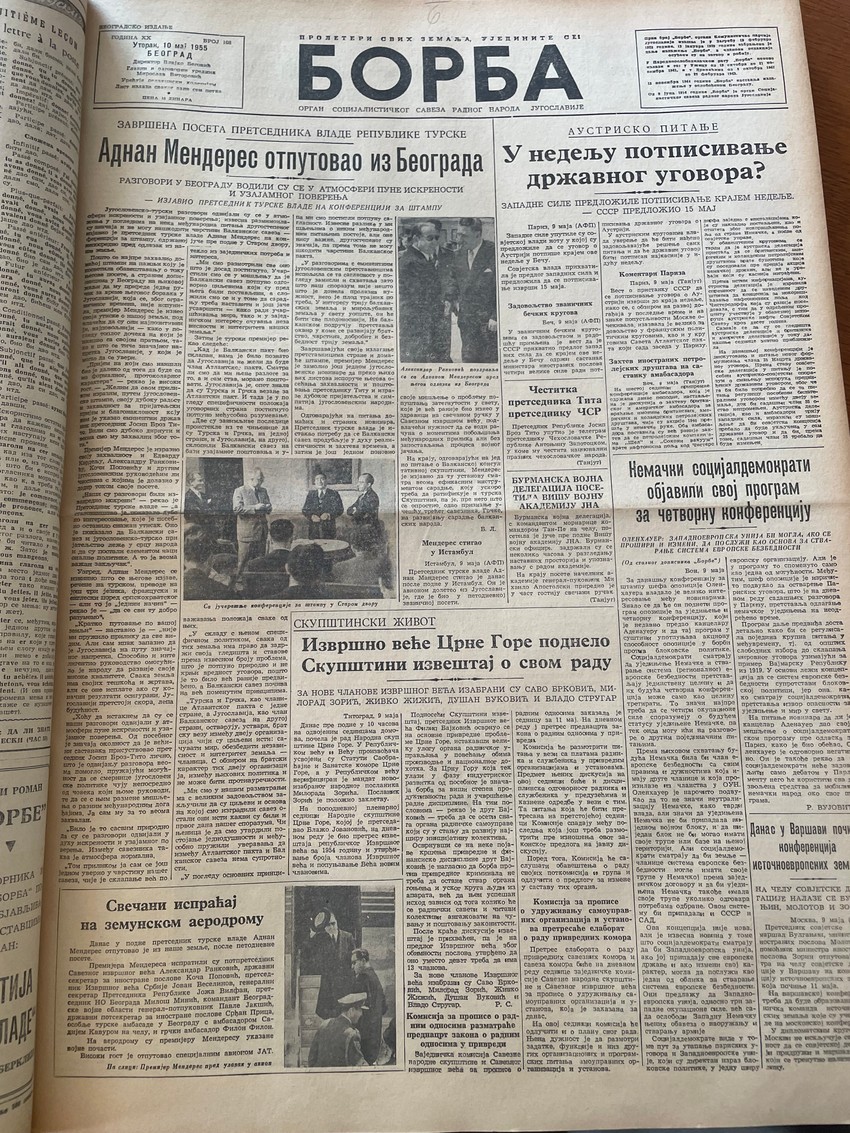 "Borba" 10. maja 1955.