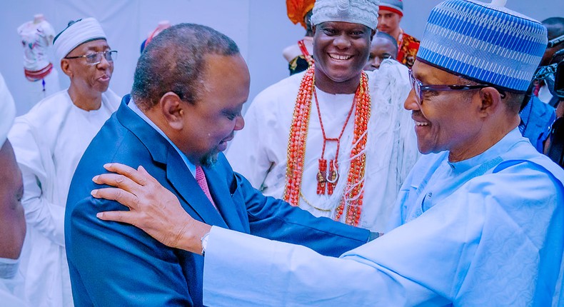 President Muhammadu Buhari at the inauguration lecture. [Facebook:BuhariSallau]