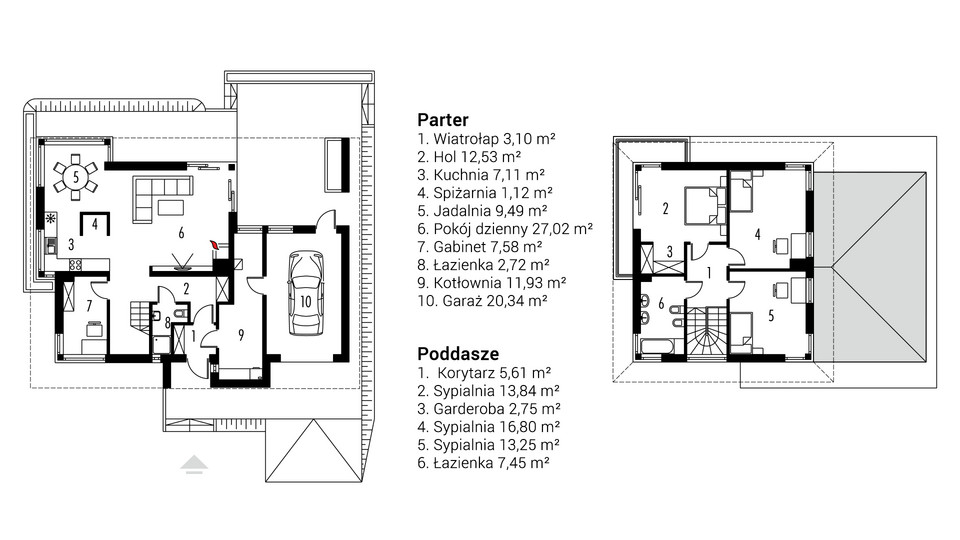 Projekt domu Rodrigo III G1 - układ pomieszczeń