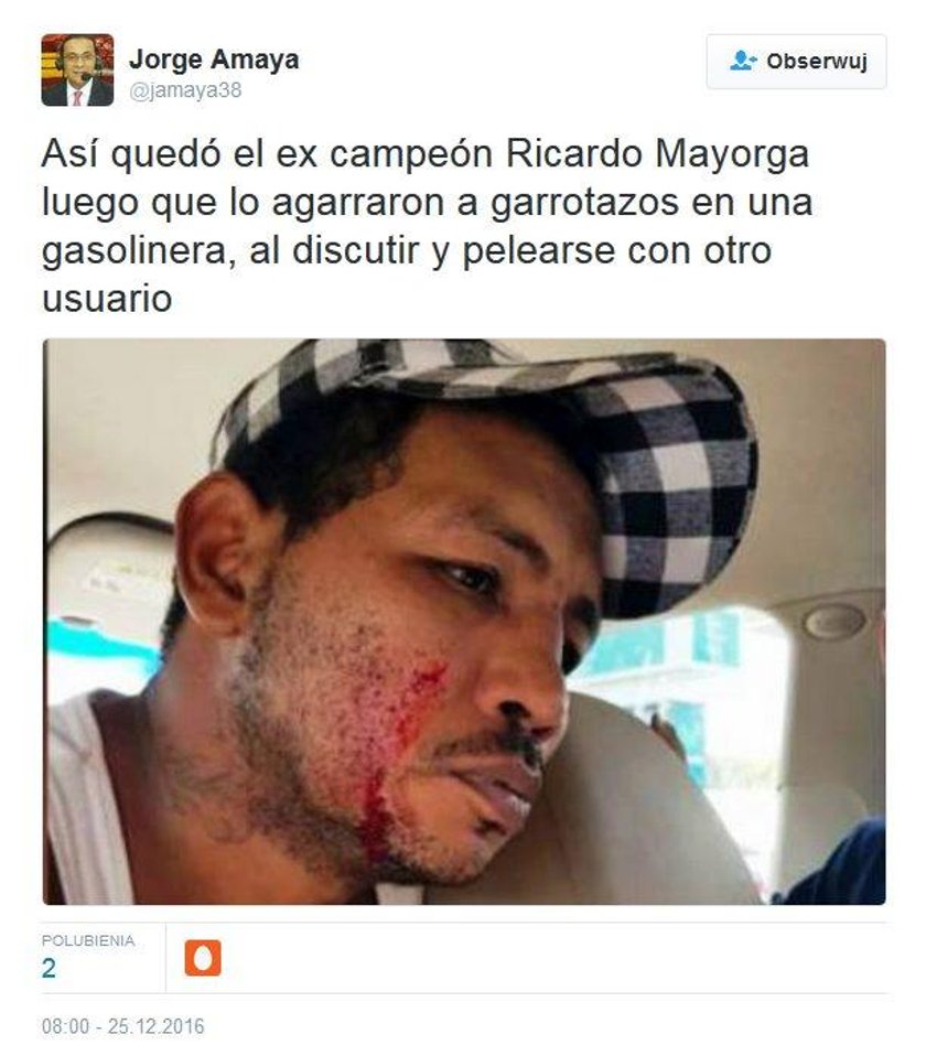 Ricardo Mayorga pobity na ulicy. Mistrz świata w boksie został zaatakowany kijem baseballowym