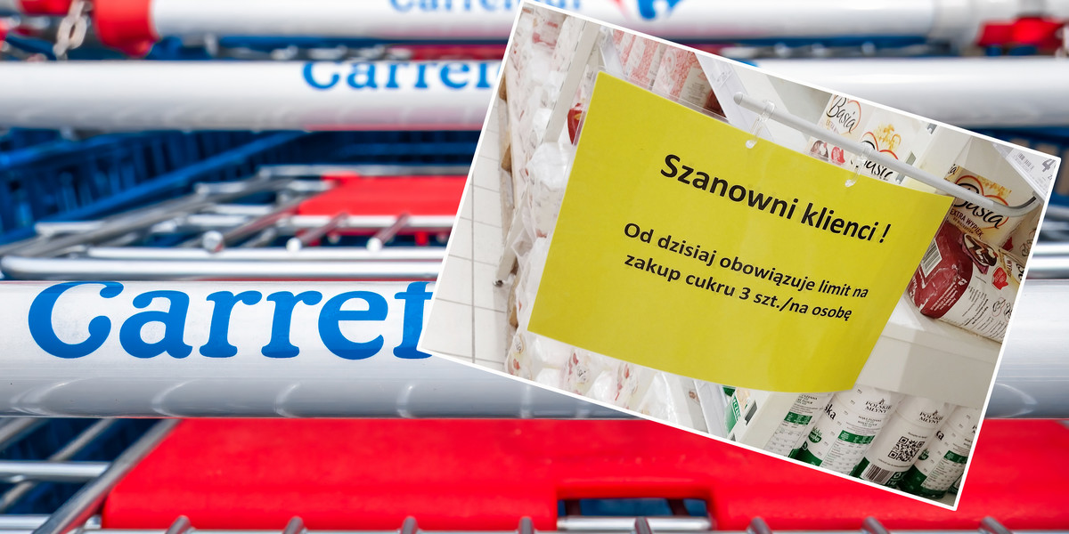 W sieci Carrefour ostro podrożał cukier marki własnej. Jest też limit zakupów.