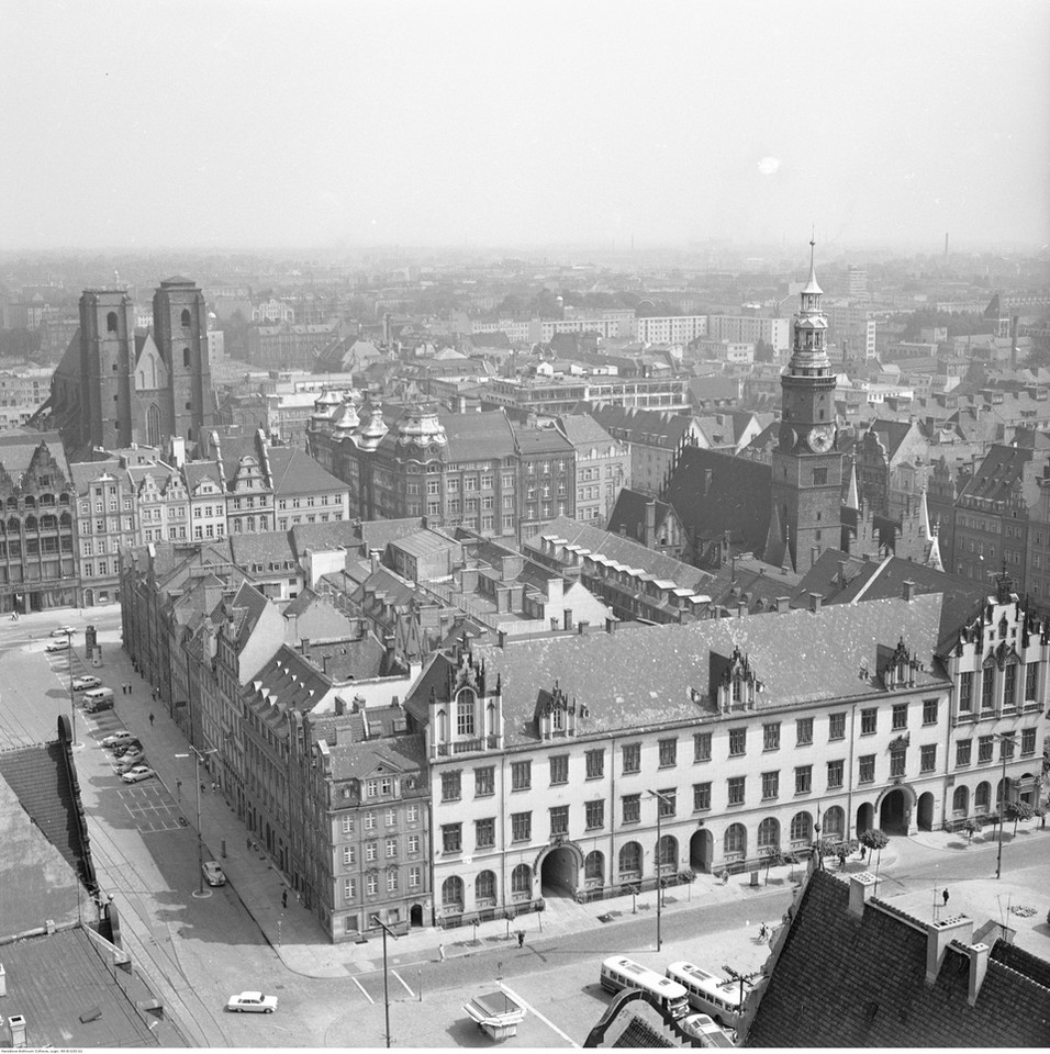 Wrocław, panorama miasta, 1968 r.