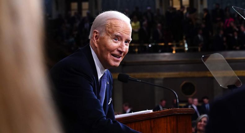 President Joe Biden at the State of the Union on March 7, 2024.Shawn Thew/Getty Images