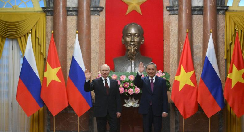Russia's President Vladimir Putin and Vietnam's President To Lam.Kristina Kormilitsyna/Sputnik/Kremlin/Reuters