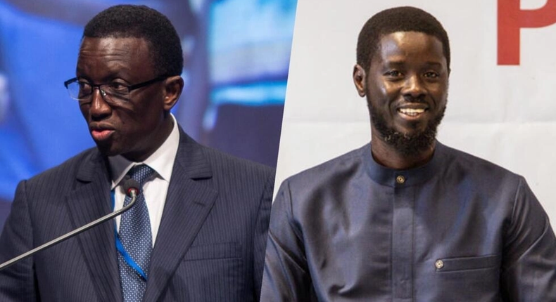 Amadou Ba (gauche) Bassirou Diomaye Faye (droite)