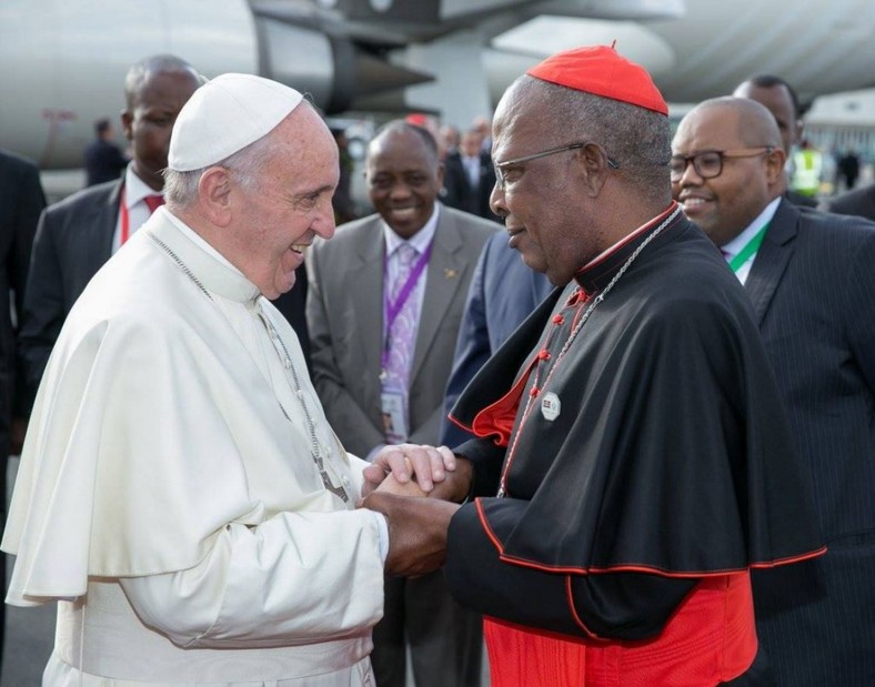 File image of Pope Francis with John Cardinal Njue during his last visit to Kenya
