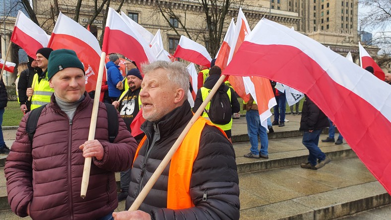 Andrzej z Dolnego Śląska na proteście w Warszawie