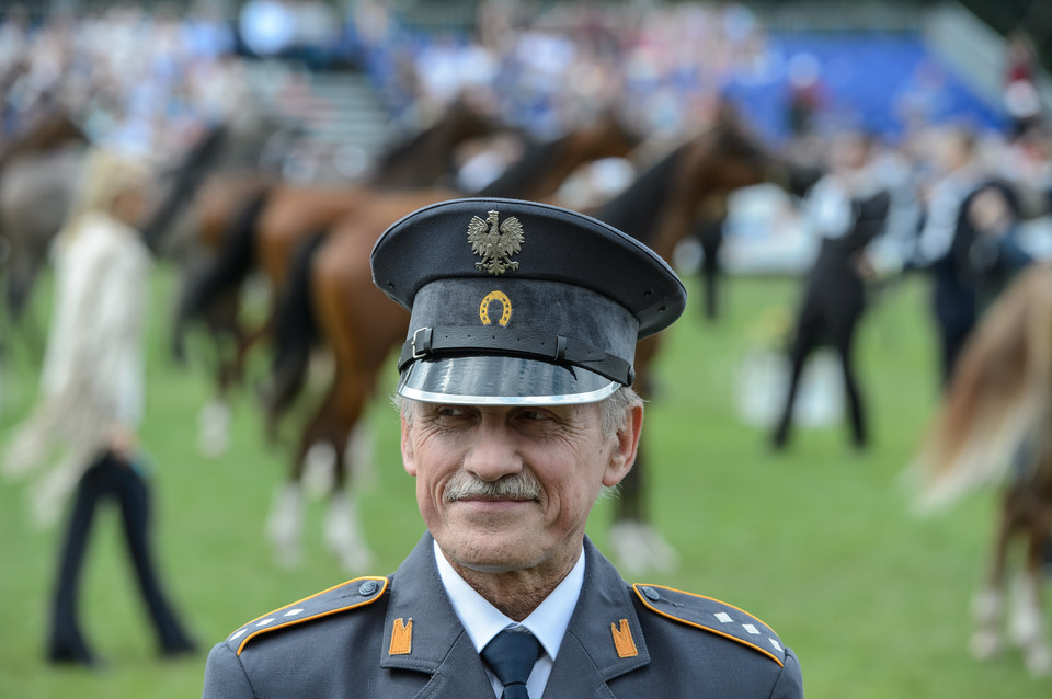 Prezes stadniny koni w Janowie Podlaskim Sławomir Pietrzak, podczas XXXVIII Narodowego Pokazu Koni Arabskich Czystej Krwi