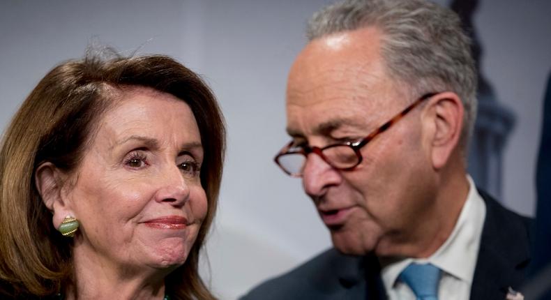 Nancy Pelosi and Chuck Schumer.