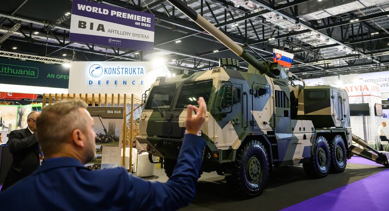 Arms dealers exhibit their wares at the Defense and Security Equipment International (DSEI) fair in London, England.Leon Neal/Getty Images