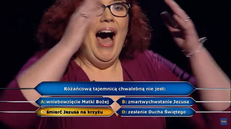 Katarzyna Kant-Wysocka w programie "Milionerzy"