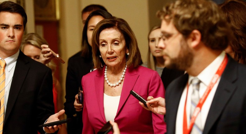 House Speaker Nancy Pelosi, D-Calif., walks to the House Chamber, Tuesday, July 16, 2019, on Capitol Hill in Washington. (AP Photo/Patrick Semansky)