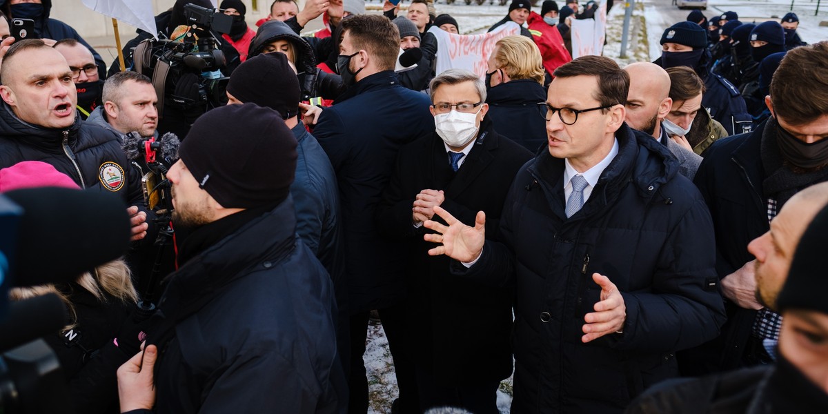 Katowice. Premier Mateusz Morawiecki rozmawiał z górnikami. 