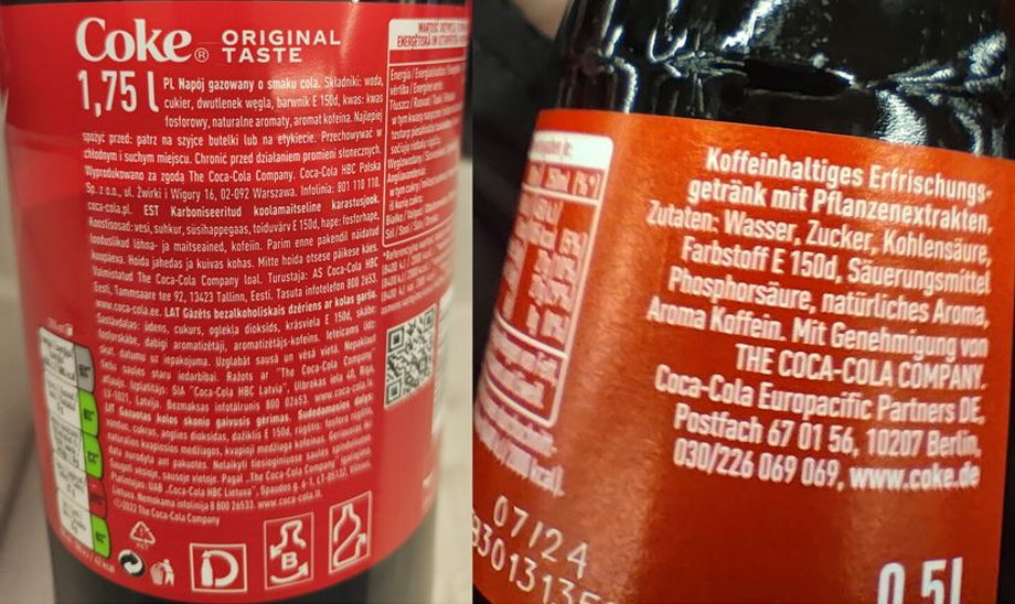 Cola w Polsce i w Niemczech to ten sam produkt – przynajmniej jeśli chodzi o składy