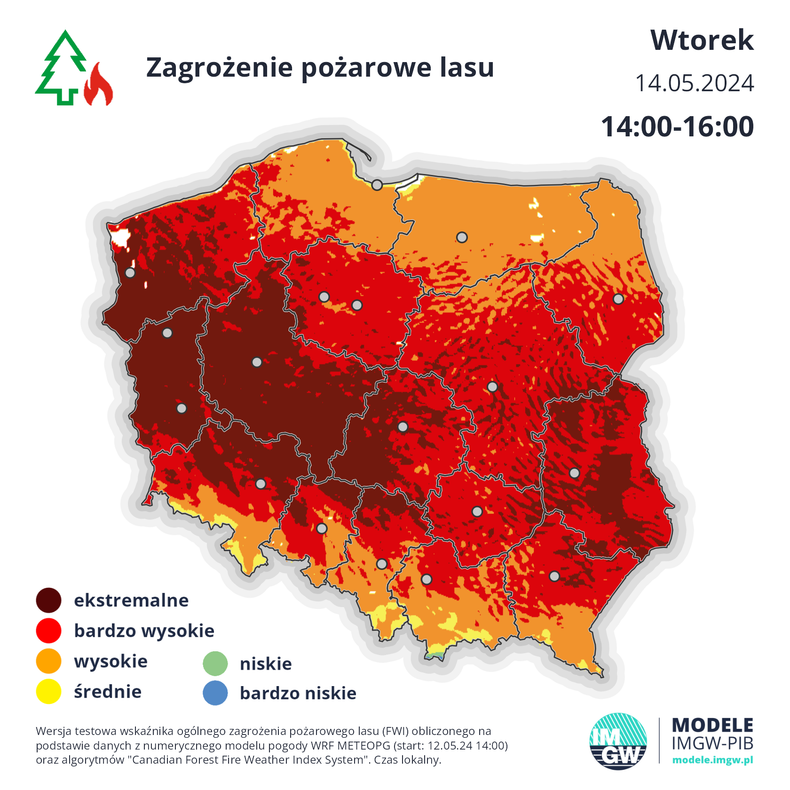 We wtorek pojawi się ekstremalne zagrożenie pożarowe w lasach