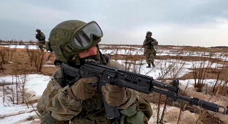 Russian military training on Ukraine's border.