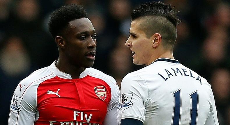 Tottenham Hotspur's Erik Lamela (right) and Arsenal's Danny Welbeck pictured during a Premier League match at White Hart Lane in London on March 5, 2016