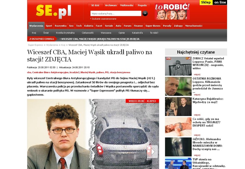 Tak były wiceszef CBA, kandydat PiS na posła kradnie paliwo