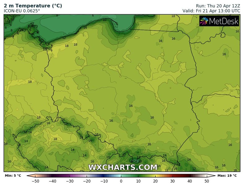 Temperatura w większości kraju przekroczy 15 st. C