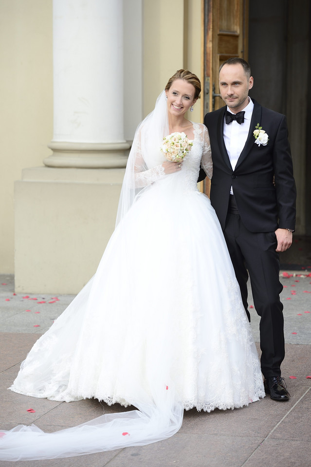 Anna Gzyra na swoim ślubie w 2014 r.