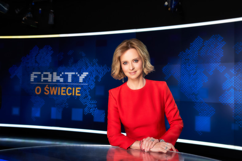 Jolanta Pieńkowska w studiu TVN24