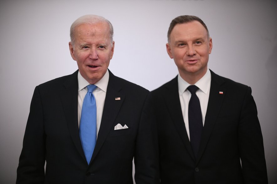 Joe Biden and Andrzej Duda in Warsaw on March 22, 2023.
