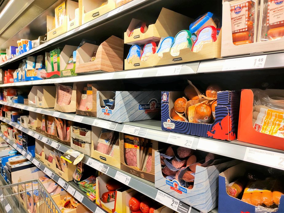 Ceny produktów spożywczych w niemieckim sklepie