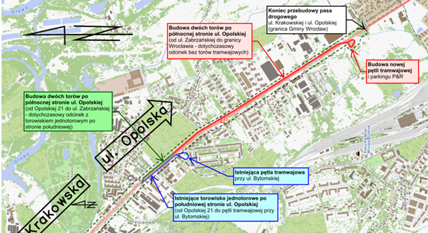 Tramwaje na Opolskiej za kilka lat mają dojeżdżać do granic miasta. Najpierw jednak musi powstać projekt tego zadania