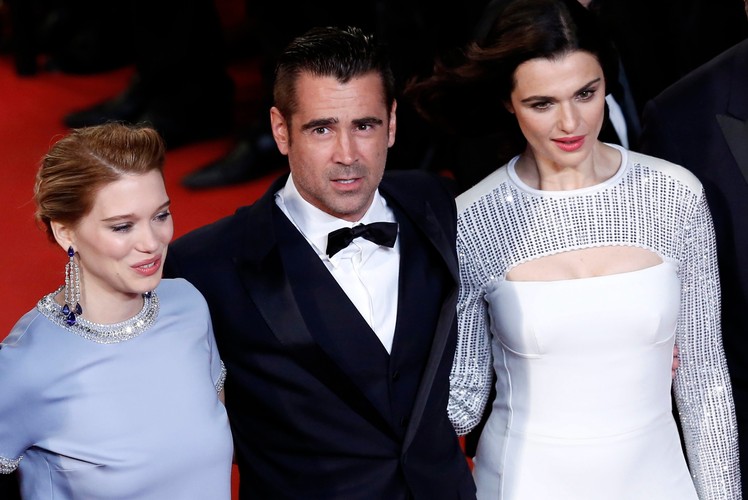 Colin Farrell z pięknymi paniami: Leą Seydoux i Rachel Weisz