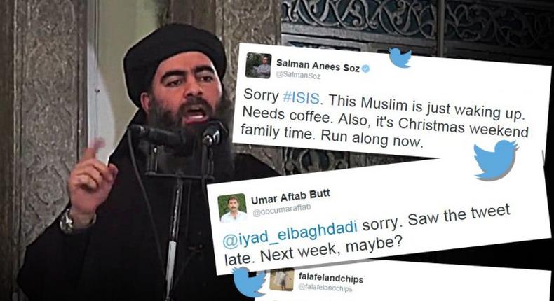 Muslim responses to Isis leader’s call to arms goes viral