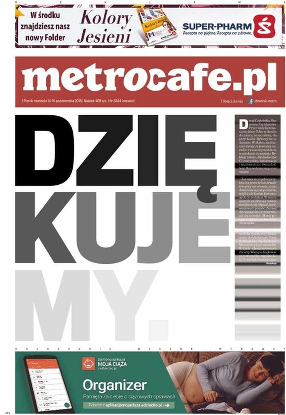 "Metrocafe.pl", 14 października 2016 roku