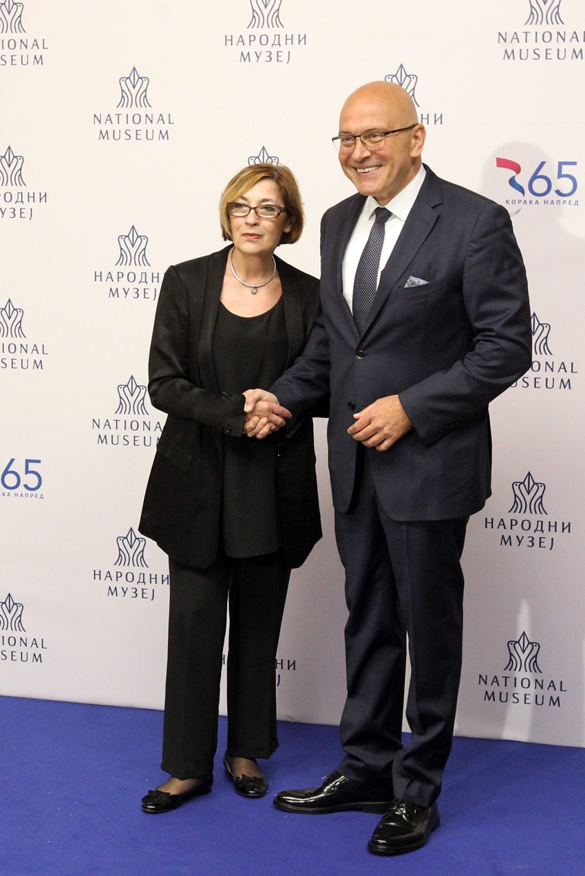 Direktorka Narodnog muzeja Bojana Borić Brešković i ministar Vladan Vukosavljević